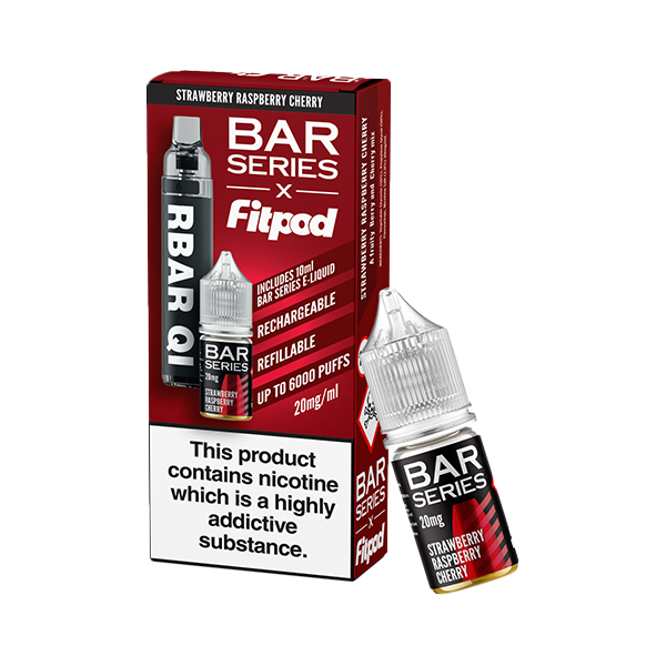 20mg Bar Series x Fitpod RBAR QI Refillable Disposable Vape & 10ml Nic