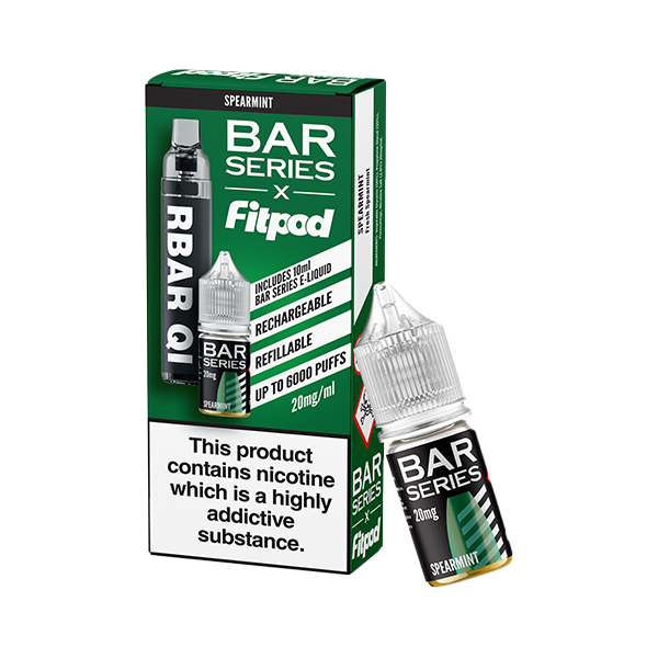 20mg Bar Series x Fitpod RBAR QI Refillable Disposable Vape & 10ml Nic