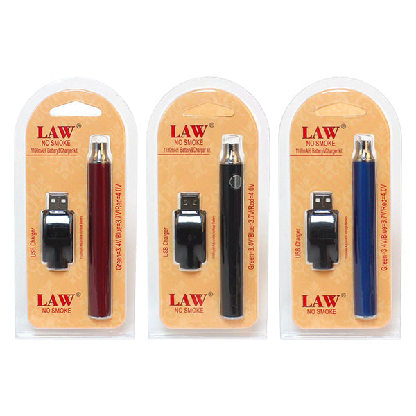 Law No Smoke 1100mAh Vape Battery & USB Charge...