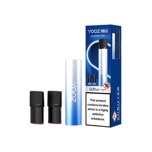 20mg Yooz Mini Rechargeable Device & Vape Pods x2 600 Puffs (BUY 5 GET