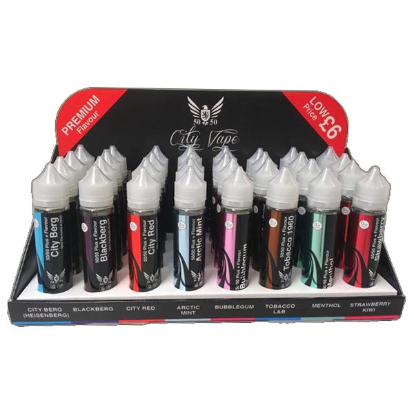 City Vape Shortfill Retail Display Kit (50VG-50PG) - 32 Pieces (Free