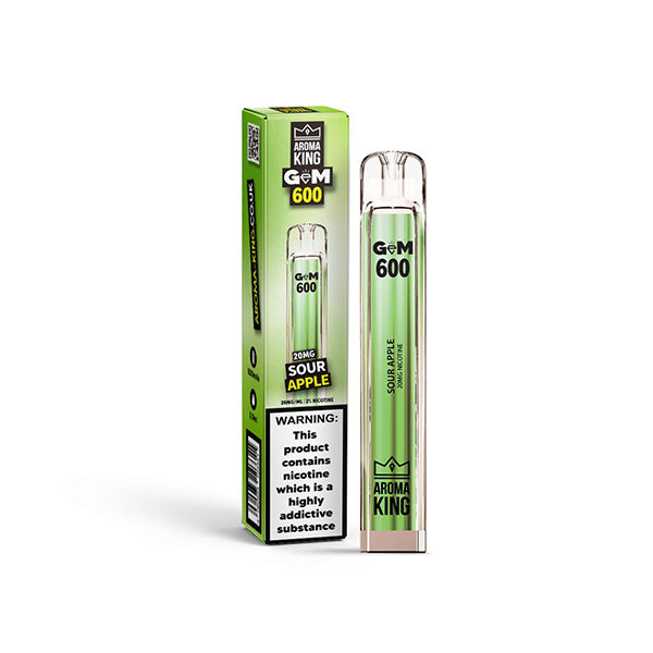 20mg Aroma King GEM 600 Disposable Vape Device 600...