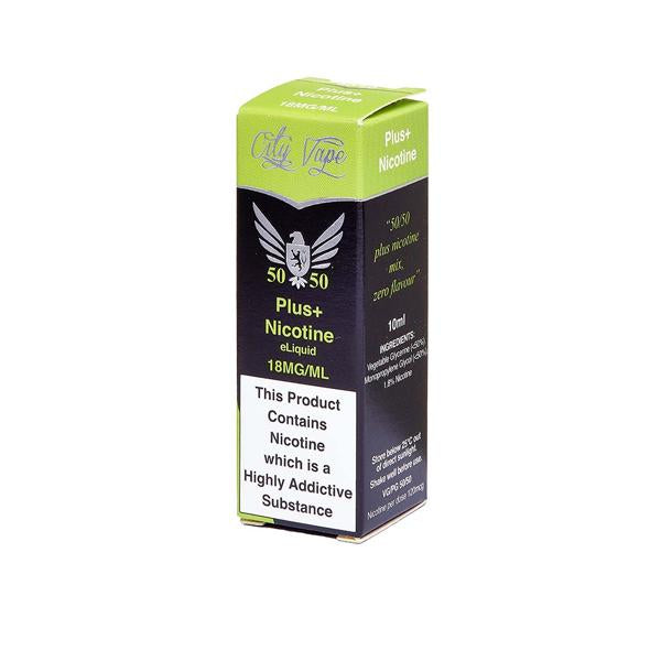 18mg City Vape Flavourless Nicotine Shot 10ml (50VG-50PG)