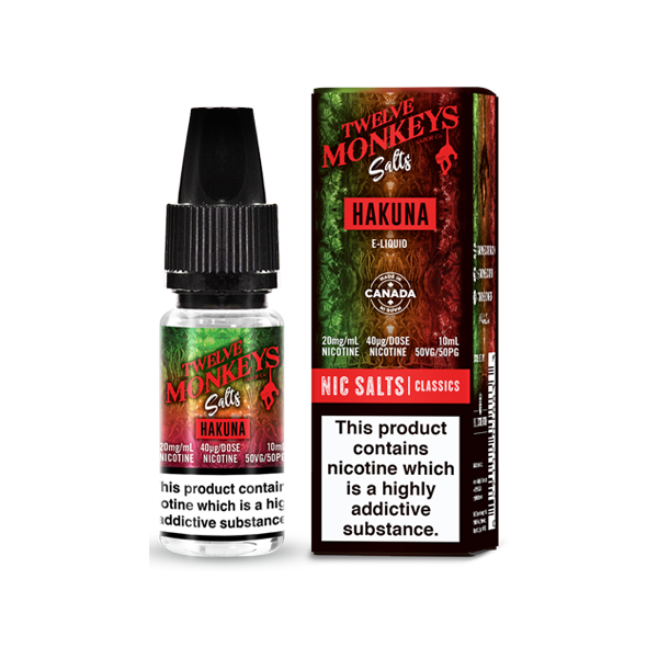 20mg Twelve Monkeys Classics 10ml Nic Salt (50VG/5...